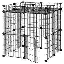 Load image into Gallery viewer, SONGMICS Pet Playpen Includes Zip Ties, Upgrade Customizable Animal Fence with Storage, Door, Metal Wire Pen Fence for Small Animals, Bunnies, Rabbits, Puppy Guinea Pigs, for Indoor Use ULPI03H
