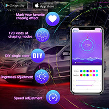 Load image into Gallery viewer, KORJO Car Underglow Lights, 6 Pcs Bluetooth Led Strip Lights with Dream Color Chasing, APP Control 12V 300 LEDs Underbody Lights, Waterproof Underglow Led Light Kit for Cars, Trucks, Boats
