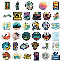 Load image into Gallery viewer, Surf Stickers 105PCS Go Surfing Decals Surfboard Wave and Summer Beach Theme Party Decoration for Water Bottle Journal Computer Car Bike Waterproof Vinyl Decals
