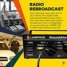 Load image into Gallery viewer, SoundAlert 100W Emergency Police Siren Kit [120-130dB Compact Speaker] [2 x 16A Switch Control] [Hands-Free Air Horn] [PTT Mic] [Radio Rebroadcast] Warning PA System for Emergency Vehicle Trucks Cars
