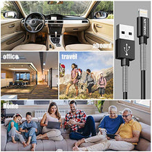 Load image into Gallery viewer, SHARLLEN Lightning Cable Spring iPhone Charger Cable 5 Pack [3/6/10FT] USB Fast Charging &amp; Data Sync Cord Long Charging Cable Compatible iPhone Xs/MAX/XR/X/8/8P/7/7P/6/iPad/iPod(Black)
