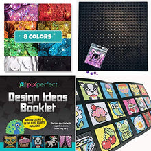 Load image into Gallery viewer, Pix Perfect Starter Pixel Art Kit for Fans of Pixel Art, Crafts or Sequins. 8 Colors, 3,200+ Pieces, 50+ Design Ideas, Hours of Creative Fun!

