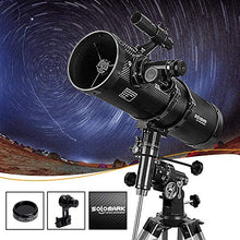 Load image into Gallery viewer, Telescope, Polaris 130EQ Newtonian Professional Astronomical Reflector Telescope Comes with Cellphone Adapter with 1.5X Barlow Lens &amp; 1.25-Inch 13 Percent Transmission Moon Filter
