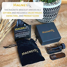 Load image into Gallery viewer, MagnetRX® Women's Ultra Strength Magnetic Therapy Bracelet - Arthritis Pain Relief &amp; Carpal Tunnel Titanium Magnetic Bracelets for Women - Adjustable Length with Sizing Tool (Gold)

