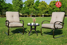 Load image into Gallery viewer, Kozyard Susan 3 PCs Patio Bistro Set Outdoor Furniture for Patio, Garden, and Yard with Cushioned Seats(Beige)
