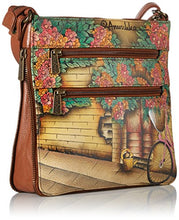 Load image into Gallery viewer, Anuschka Women’s Genuine Leather Expandable Travel Crossbody - Hand Painted Original Artwork - Vintage Bike
