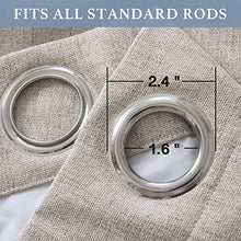 Load image into Gallery viewer, 100% Blackout Patio Door Curtain Extra Wide Curtain Panels Sliding Glass Door Curtain Linen Textured Look Grommet Blackout Curtains 84 Inch Length, 100" x 84", Beige
