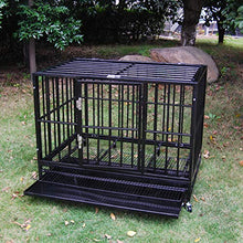 Load image into Gallery viewer, 48'' Size Heavy Duty Pet Dog Cage Strong Metal Crate Kennel Playpen w/Wheels&amp;Tray
