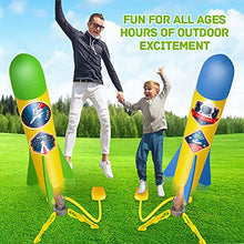 Load image into Gallery viewer, YEEBAY Rocket Air Launch Toy for Kids Age of 3, 4, 5, 6, 7, 8+ Years Old Boys, Girls, 2 Pack Stomp Launchers &amp; 8 Colorful Foam Rockets, Fun Outdoor Game, Ideal Xmas Birthday Gift
