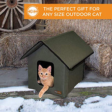 Load image into Gallery viewer, K&amp;H Pet Products Outdoor Heated Kitty House Cat Shelter Olive Green 18 X 22 X 17 Inches
