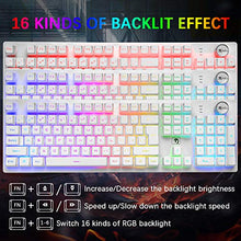Load image into Gallery viewer, FELiCON Rechargeable Gaming Wireless Keyboard and Mouse Set Rainbow RGB LED Backlit Suspended Keycap Mechanical Feel 4800mAh Large Capacity Lithium Battery for Mac PC Laptop Computer Game Work Office
