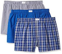 Load image into Gallery viewer, Tommy Hilfiger mens Multipack Cotton Classics Woven Boxer underwear, Red Plaid/Tommy Hilfiger Logo Print/Blue Plaid, X-Large US
