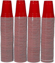 Load image into Gallery viewer, Amazon Basics 16-Ounce Disposable Plastic Cups, Red - Pack of 240

