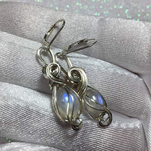Load image into Gallery viewer, Moonstone Earrings 925 Sterling Silver - Rainbow Moonstone for Women or Men Jewelry, Elegant Gift Box, Exact Gems in Picture, Rocks2Rings 8S2-7 ZP
