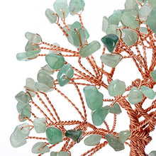 Load image into Gallery viewer, Top Plaza Chakra Healing Crystals Copper Money Tree Wrapped On Natural Green Aventurine Base Feng Shui Luck Figurine
