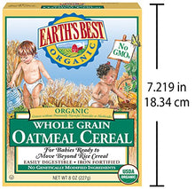 Load image into Gallery viewer, Earth's Best Organic Infant Cereal, Whole Grain Oatmeal Cereal, 8 Oz Box (Pack of 12)
