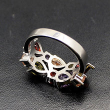 Load image into Gallery viewer, Vanessa Multi Gemstone Jewelry Sets for Women, Sparkling Garnet Amethyst Morganite Peridot Topaz Gifts for Her (10#Ring)
