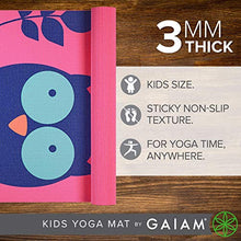 Load image into Gallery viewer, Gaiam Kids Yoga Mat Exercise Mat, Yoga for Kids with Fun Prints - Playtime for Babies, Active &amp; Calm Toddlers and Young Children, Owl, 3mm
