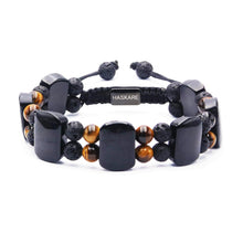 Load image into Gallery viewer, Triple Protection Crystal Stone Bracelets for Men, Natural Black Tourmaline Mens Bracelet Beads Lava Tiger Eye Bracelet, HASKARE Healing Bracelet Unique Christmas Fathers Day Bracelet Gifts for Men
