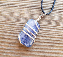 Load image into Gallery viewer, [A&amp;S Crystals] KYANITE Spiral Wrapped Tumbled Stone Pendant Gemstone

