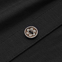 Load image into Gallery viewer, Kilottor Girl's Round Neck Button Skater Dress with Pockets 7 Years 8 Years KC102 (Black, 7-8Y)

