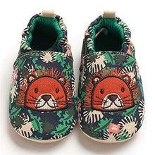 Load image into Gallery viewer, TIMATEGO Toddler Baby Boys Girls Shoes Non Skid Slipper Sneaker Moccasins Infant First Walker House Walking Crib Shoes(6-24 Months) Baby Slipper 9-12 Months Infant, 01 Green Lion
