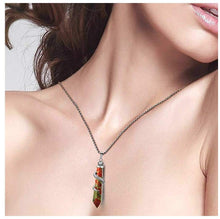 Load image into Gallery viewer, Creative Club Real Natural Unakite Hexagonal Pile Gemstone Pendant Necklace Healing Reiki Chakras Energy Rock 18 Inch (1pc) Women Men Mom Gift GGP-D9
