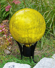 Load image into Gallery viewer, Achla Designs GBS-07 Trestle Gazing Ball Wrought Iron Globe and Toadstool Stand, Small, 7 3/4-in H, Black
