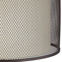Load image into Gallery viewer, Turnbuckle Modern Industrial Floor Lamp Bronze Metal Screen and Off White Linen Double Drum Shades for Living Room Office - Franklin Iron Works
