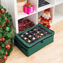 Load image into Gallery viewer, Tiny Tim Totes Green Premium | 48 Christmas Ornament Organizer Storage Box Case
