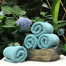 Load image into Gallery viewer, Lightwind 6 Pack Premium Fade-Resistant Cotton Hand Towels, Lint Free 16 X 28 Inches Hand Towel Set, Highly Absorbent and Durable Spa &amp; Hotel Quality Towels, Turquoise Blue
