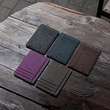 Load image into Gallery viewer, Buffway Slim Minimalist Front Pocket RFID Blocking Leather Wallets for Men and Women - Cross Black
