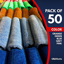 Load image into Gallery viewer, USANOOKS Microfiber Cleaning Cloth - 50 Pcs (12x12 in) - Cleaning Rags - Microfiber Towels for Cars - Softer and More Absorbent - Lint Free Cloth

