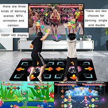 Load image into Gallery viewer, YRPRSODF Double Dance Mat for Kids and Adults, HDMI Electronic Dancing Pad with Games, Music, Fitness Video,3D Somatosensory&amp; Cartoon Mode, and 2.4G Wireless Handle, for TV/ PC, Gift for Boys &amp; Girls
