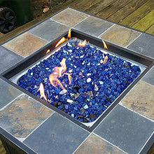 Load image into Gallery viewer, GASPRO 10-Pound Fire Glass – 1/2 Inch Reflective Tempered Fireglass with Fireplace Glass and Fire Pit Glass, Cobalt Blue Reflective

