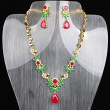 Load image into Gallery viewer, Zhiming Red with emerald Necklace
