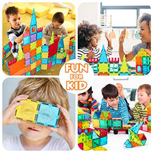 Load image into Gallery viewer, Jasonwell 65 PCS Magnetic Tiles Building Blocks Set for Boys Girls Preschool Educational Construction Kit Magnet Stacking Toys for Kids Toddlers Children 3 4 5 6 7 8 Year Old
