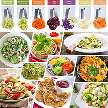 Load image into Gallery viewer, Spiralizer 7-Blade Vegetable Slicer, Strongest-and-Heaviest Spiral Slicer, Best Veggie Pasta Spaghetti Maker for Keto/Paleo/Gluten-Free, Comes with 4 Recipe Ebooks
