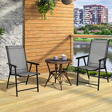 Load image into Gallery viewer, Giantex 2-Pack Patio Folding Chairs Portable for Outdoor Camping, Beach, Deck Dining Chair w/Armrest, Patio Chairs Set of 2, Grey
