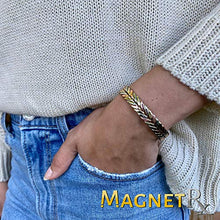 Load image into Gallery viewer, MagnetRX® Woven Copper Magnetic Bracelet - Arthritis Pain Relief &amp; Carpal Tunnel Magnetic Therapy Copper Bracelets - Adjustable Pure Copper Cuff Bracelet with Magnets (Tri-Color, M/L)

