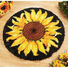 Load image into Gallery viewer, Latch Hook Rug Kit, Sunflower Pattern Printed Canvas DIY Rug Crochet Yarn Kits, Embroidery Decoration Family Gift 20.4" X 20.4" (52*52Cm)
