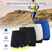 Load image into Gallery viewer, Lixada Men's 2-in-1 Running Shorts Quick Drying Breathable Active Training Exercise Jogging Cycling Shorts Blue
