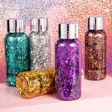 Load image into Gallery viewer, GL-Turelifes Mermaid Sequins Chunky Glitter Liquid Eyeshadow Glitter Body Gel Festival Glitter Cosmetic Face Hair Nails Makeup Long Lasting Sparkling 30g (06# Purple)
