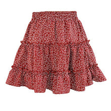 Load image into Gallery viewer, aihihe Women Teen Girl Boho Floral Print Flared Short Skirt Polka Dot Pleated Mini Skater Skirts
