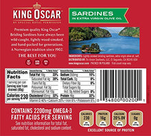 Load image into Gallery viewer, King Oscar Sardines Extra Virgin Olive Oil, 3.75-Ounce Cans (Pack of 12)
