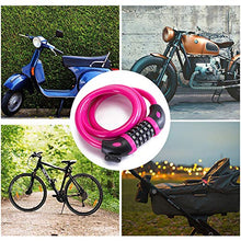 Load image into Gallery viewer, Bike Lock Bicycle Lock Chain ，5-Digit Combination Lock Core Steel Wire Bike Lock Security&amp;Portable Bicycle Locks,4 Feet x 1/2 inch (Pink)

