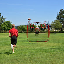 Load image into Gallery viewer, GoSports Football Trainer Throwing Net Choose Between 8' x 8' or 6' x 6' Nets - Improve QB Throwing Accuracy - Includes Foldable Bow Frame and Portable Carry Case
