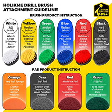 Load image into Gallery viewer, Holikme 4Pack Drill Brush Power Scrubber Cleaning Brush Extended Long Attachment Set All Purpose Drill Scrub Brushes Kit for Grout, Floor, Tub, Shower, Tile, Bathroom and Kitchen Surface Black
