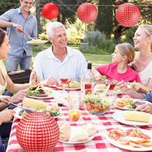 Load image into Gallery viewer, Blulu Picnic Party Decorations Paper Lanterns Round Hanging Lanterns Picnic Party Lanterns for Summer Barbecue Birthdays Holidays Picnic Party Supplies (White and Red Plaid, Pure Red, 6 Pieces)
