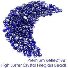 Load image into Gallery viewer, Uniflasy 1/2 Inch Fire Glass for Fire Pit, Fire Glass Beads, Fire Glass Drops for Natural or Propane Fireplace, Garden Landscaping, Safe for Outdoors Indoors Firepit Glass, 10 Pound, Cobalt Blue
